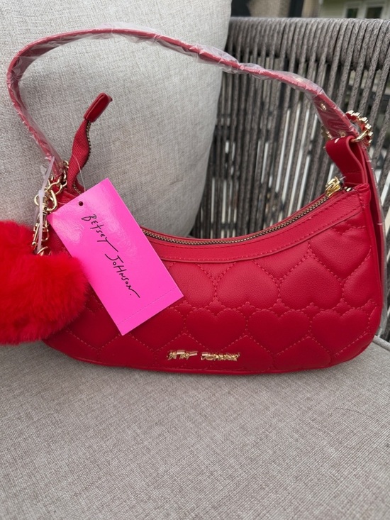Betsey Johnson Handbags - Betsey Johnson Red Heart Quilted Shoulder Bag